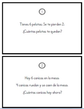 Preview of Math Story Problems--- in Spanish