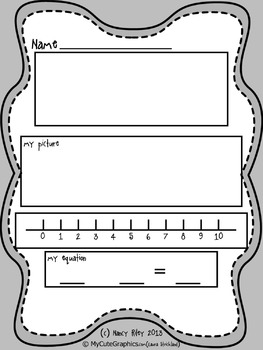 Preview of Math Story Template Printable (grayscale, no color)