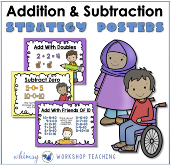 FREE Math Strategies Addition Subtraction Posters - Whimsy Workshop Teaching
