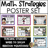 Math Strategy Posters for Addition Solving Equations First
