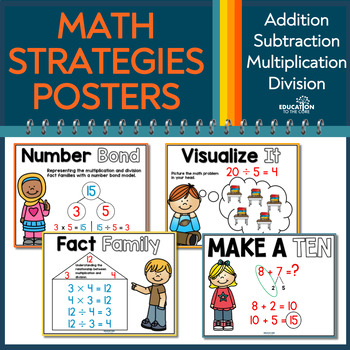 Math Strategies Posters for Addition, Subtraction, and Counting | TpT