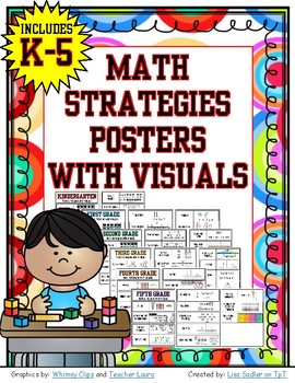 Preview of Math Strategies Posters with Visuals K - 5