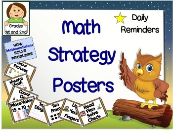 Preview of Math Strategy Posters for 1st or 2nd Grade