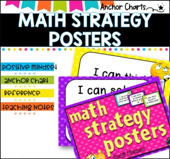 Preview of Math Strategy Posters l Positive Mindset l What I can do if I get stuck ...