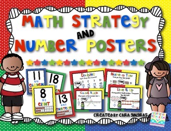 Preview of Math Strategy and Number Posters {Primary Colors-per request}