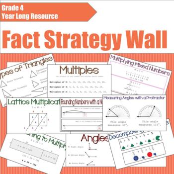 Preview of Math Strategy and Word Wall- GRADE 4