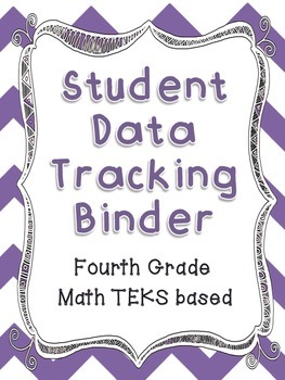 Preview of Math Student Data Tracking Binder for 4th Grade TEKS