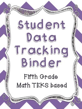 Preview of Math Student Data Tracking Binder for 5th grade TEKS