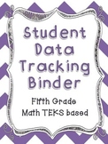 Math Student Data Tracking Binder for 5th grade TEKS