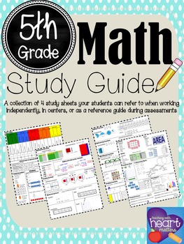 Math Study Guide: 5th Grade by Teaching With Heart Matters | TpT