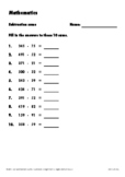 Math -Subtract 2-digit from 3-digit BBA2F3E1-3 -3 pages wi