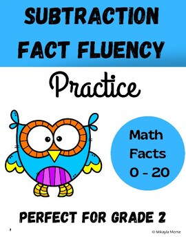 Practice Dry Erase 20 Practice Cards Subtraction Math Facts Fluency 