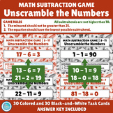 Math Subtraction Game Task Cards | Unscramble the Numbers