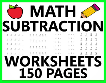 Preview of Math Subtraction Subtract Minus Learning Test Quiz Prep Practice Worksheets