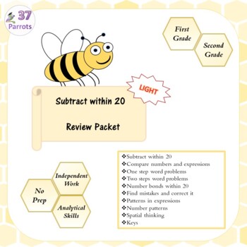 Preview of Math. Subtraction within 20. Module review. 1st and 2nd grades