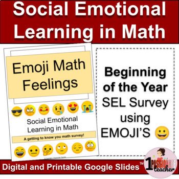 Preview of Math Survey | Beginning of the Year Math | Social Emotional Learning | SEL