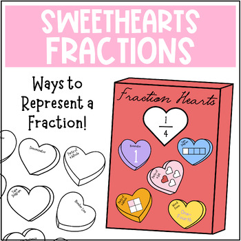 Preview of Math Sweethearts Fractions Craft - Ways to Represent a Fraction