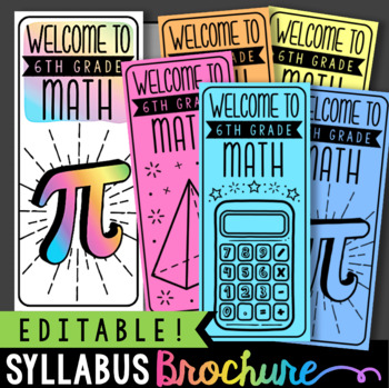 Preview of Math Syllabus Brochure | Middle School Math Back to School