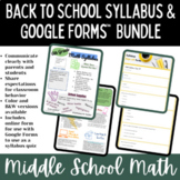 Math Syllabus Template and Google Form Set for Middle School Math