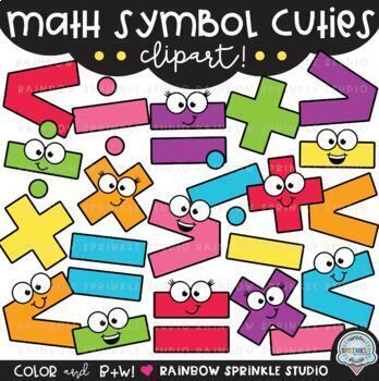 Math Symbol Cuties Clipart by Rainbow Sprinkle Studio - Sasha Mitten