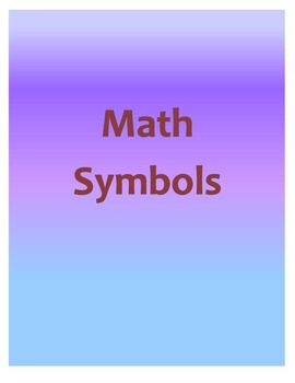 Preview of Math Symbols