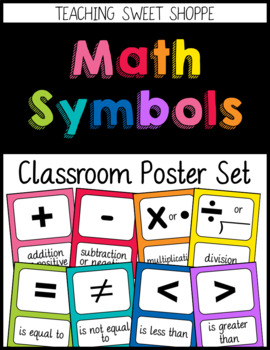 Preview of Math Symbols Classroom Posters