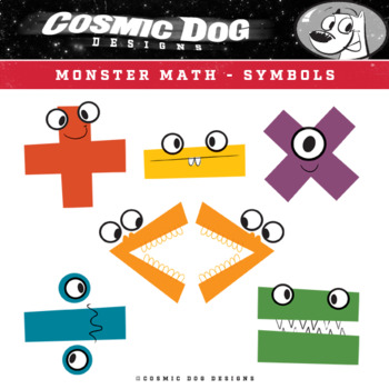 Preview of Math Symbols Clip Art Fun Monsters Set