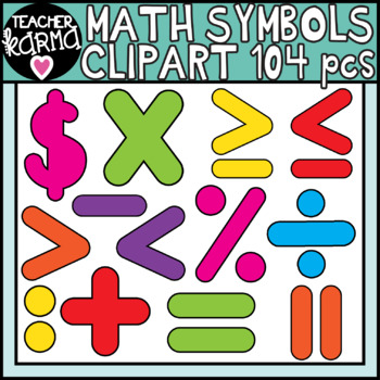 Math Symbols Clipart by Teacher Karma | TPT