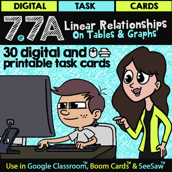 Preview of Math TEK 7.7A Linear Relationships for Google Classroom™ & Boom Cards™ & Seesaw™