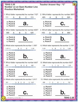 Math TEKS 2.2E Worksheets Texas 2nd Grade Number on an Open Number Line