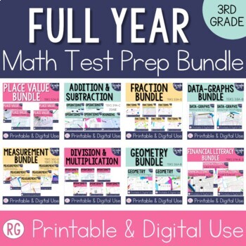 Preview of 3rd Grade Math Review | State Test Prep | Math TEKS Worksheets and Activities