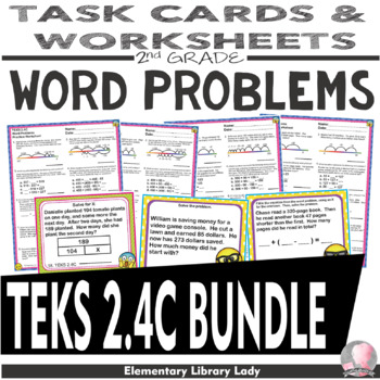 Math TEKS 2.4C BUNDLE Texas 2nd Grade Task Cards and Worksheets  TpT