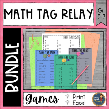 Preview of Math Tag Relay Bundle - Math Games