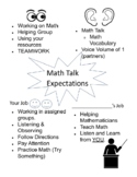 Math Talk Anchor Chart for Desks or Posters