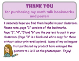 Math Talk Bookmarks and Class Poster