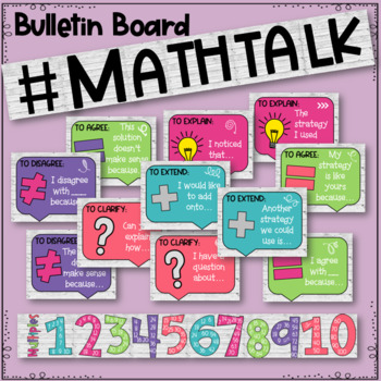 Preview of Math Talk Bulletin Board Accountability Posters-Modern Farmhouse with a POP