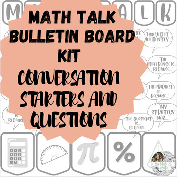 Preview of Math Talk Bulletin Board Accountable Talk Conversation Starters and Questions