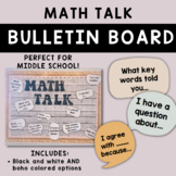 Math Talk Bulletin Board | Middle School Math Bulletin Boa