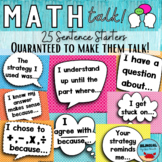 Math Talk Bulletin Board Posters | ENGLISH & SPANISH Bundle