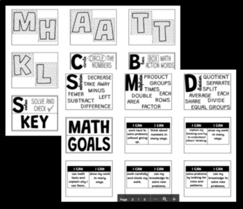 Preview of Math Talk - Classroom Bulletin Board - Back to School - CUBES - KEY MATH WORDS