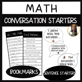 Preview of Math Talk Conversation Starters