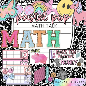 Preview of Math Talk Pastel Pop