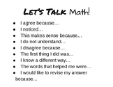 Math Talk - Poster - Bulletin Board