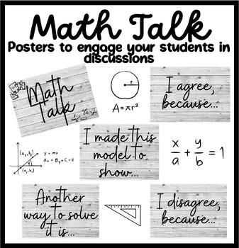 Preview of Math Talk Poster Set | Engages Students in Math Discussions