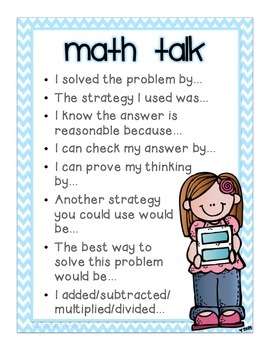 Preview of Math Talk Poster for Evidence - Based, Accountable Talk