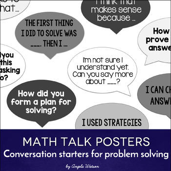 Preview of Math Talk Posters: Student conversation starters for problem solving