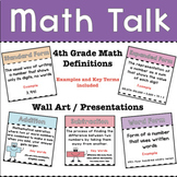 Math Talk Posters - 4th Grade Math Definitions & Visual Aids