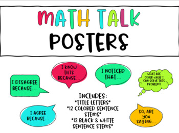 Preview of Math Talk Posters