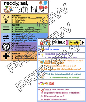 Preview of Math Talk Procedures Anchor Chart Duo