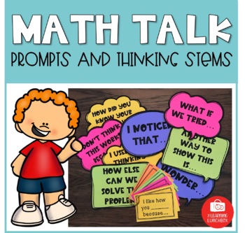 Preview of Accountable Math Talk Prompts and Thinking Stems | Print and Digital